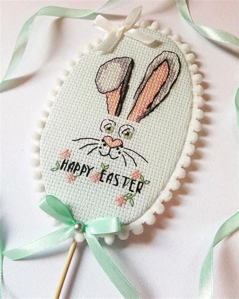 Happy Easter Cross Stitch Pattern Easter Bunny Cross Stitch Etsy In