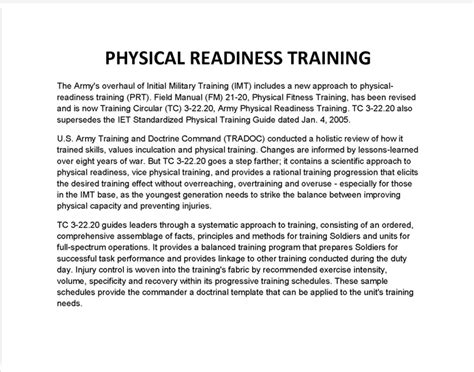 Physical Readiness Training Prt Powerpoint Ranger Pre Made