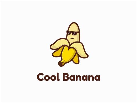 Cool Banana Cartoon Banana Banana Food Logo Design