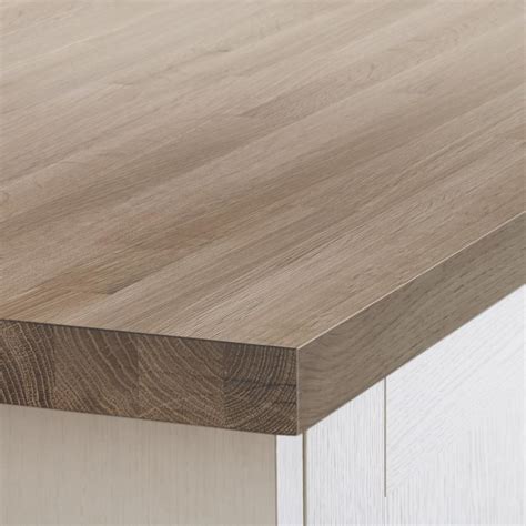 Howdens 3m X 40mm Square Edge Grey Oak Solid Wood Worktop Howdens