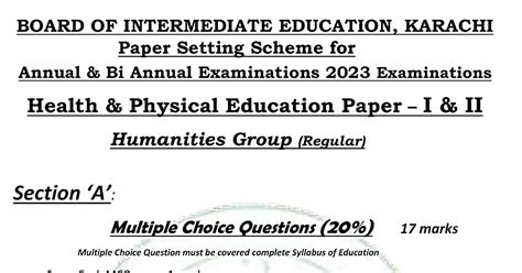 Education Is The Key To Success Health And Physical Education Paper I And Ii For Class Xi And Xii