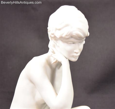 Beautiful Kaiser White Bisque Porcelain Seated Nude Lady Figurine Ebay
