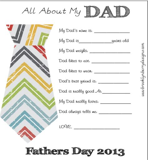 all about my dad free printable gifts for fathers day brooklyn