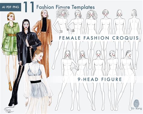 11 Female Fashion Figure Templates Croquis Templates For Fashion