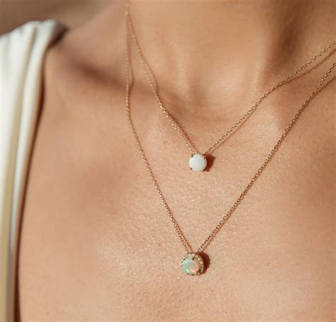Simple Opal Necklace Aurate New York Opal Earrings Stud Opal Studs