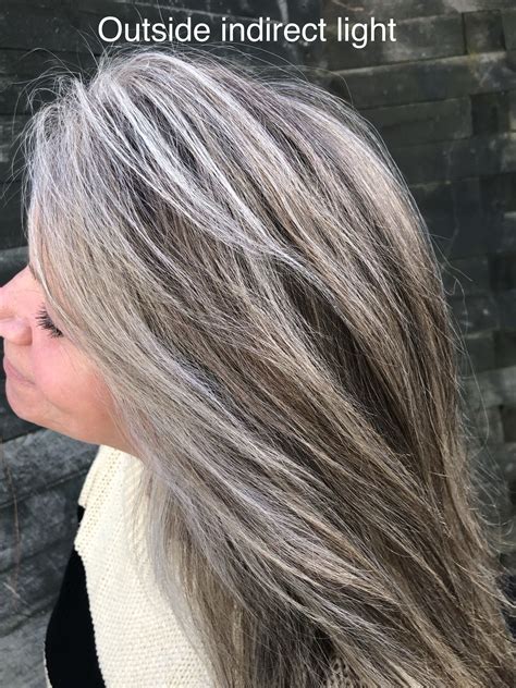 Grey Hair Going Gray Transition Ideas For Brunettes Grey Highlights