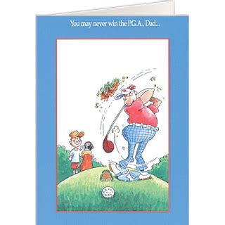 Happy father's day with shadows in red. PGA Dad Golf Father's Day Card, Golf Cards for Dad | On The Ball Promotions