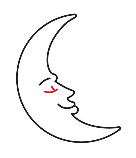 A Drawing Of The Face Of A Woman With Her Eyes Closed To The Crescent Moon