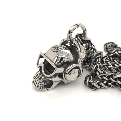 Hot Selling 316l Stainless Steel Pendant Necklace Gothic Skull Pendant