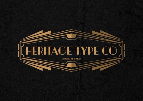 Heritage Type Co Gold Art Deco Logo Design Template — Customize It
