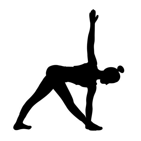 Yoga Pose Black Shadow Female Woman Girl Vector Illustration In