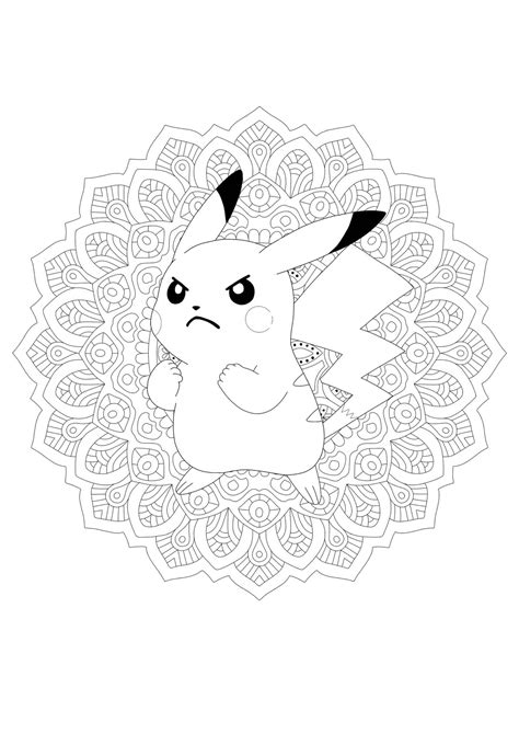 Coloriage Mandala Pikachu En Colère Coloriage Gratuit à Imprimer