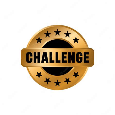 Premium Vector Challenge Gold Vector Emblem Challenge Label Stamp