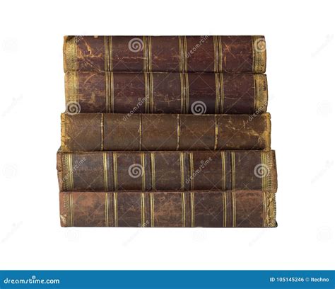 Antique Books With Leather Spines Stock Photo Image Of Isolated