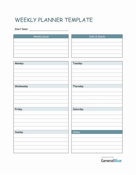 Weekly Planner Printable Pdf