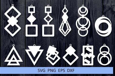 12 Geometric Earrings Svg Leather Earrings Svg Necklace Svg