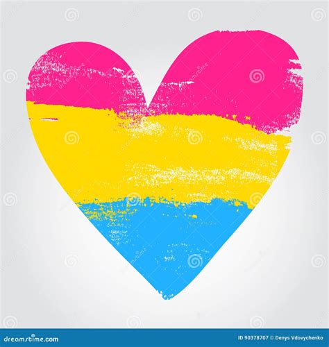 Pansexual Pride Flag In A Form Of Heart Stock Vector Illustration Of Culture Flag 90378707