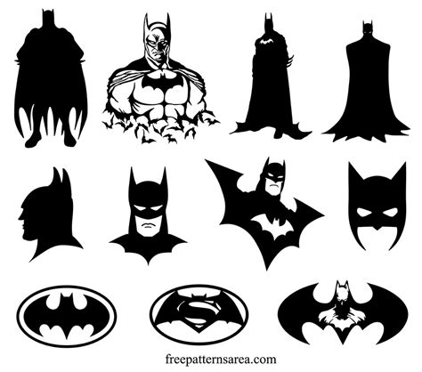 Black And White Batman Silhouette Vector Designs Freepatternsarea