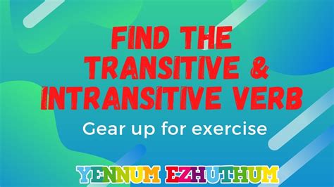 Exercise On Transitive And Intransitive Verb With Answers And