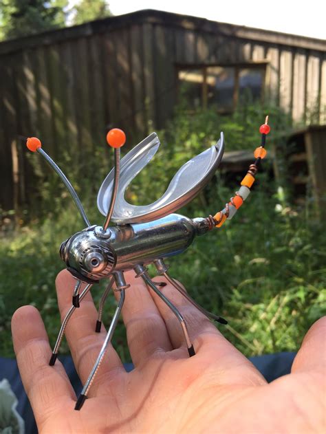 Scrap Metal Bug Insect Creature Small Sculpture Unusual Etsy