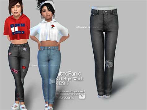 High Waist Kids For The Sims 4 Sims 4 Cc Kids Clothing Sims 4