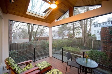 Modern Zuri Screened Porch With Screeneze Panels And Cable