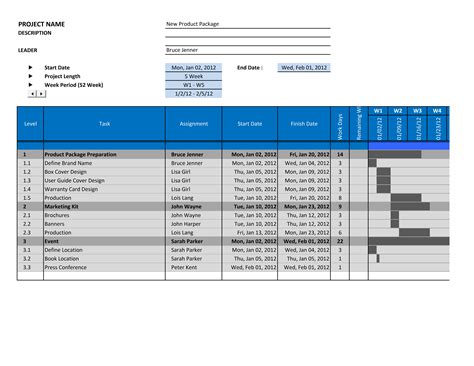 Gantt Chart Excel Template 2013 — Db