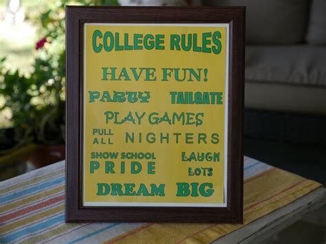 Items Similar To College Rules Framed Sign On Etsy