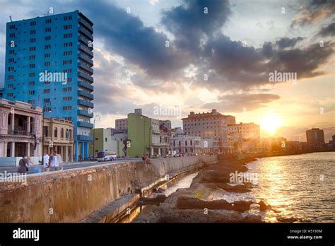 Sunset In Cuba Stock Photo Alamy