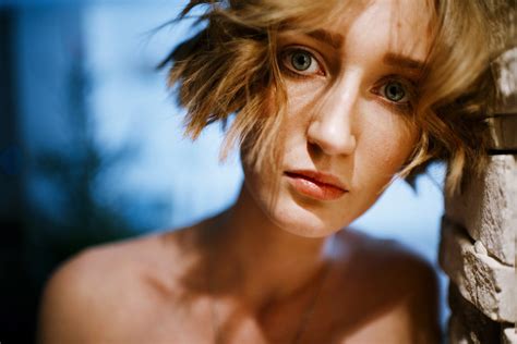 Women Portrait Face Bare Shoulders 1080p Marat Safin Blonde
