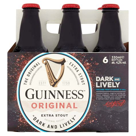 Guinness Original Extra Stout 330ml Nrb 6 Pack Aft Drinkscash And Carry