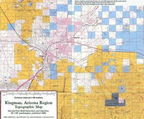 Kingman Arizona Region Topographic Map Kingman Arizona Mappery