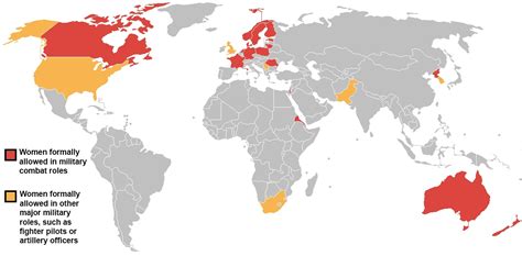 Map Which Countries Allow Women In Front Line Combat Roles The