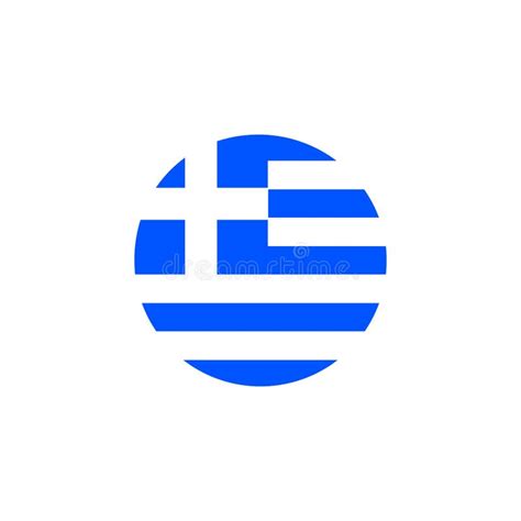 Greece Round Flag Icon National Greek Circular Flag Vector