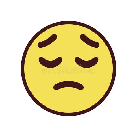 Pensive Emoji Icon In Filled Thin Line Outline And Stroke Style