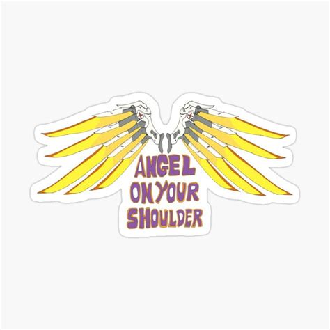 Mercy Angel On Your Shoulder Sticker By Filmate Angel Print On