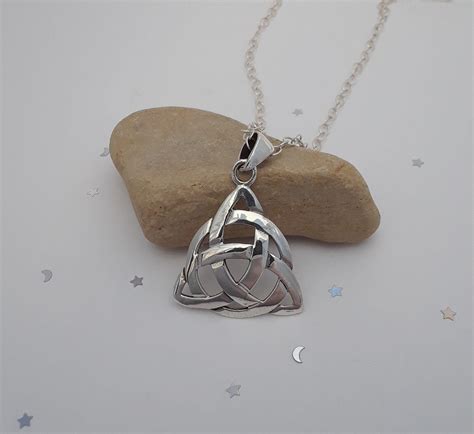 Celtic Necklace Sterling Silver Trinity Knot Necklace Irish Jewelry