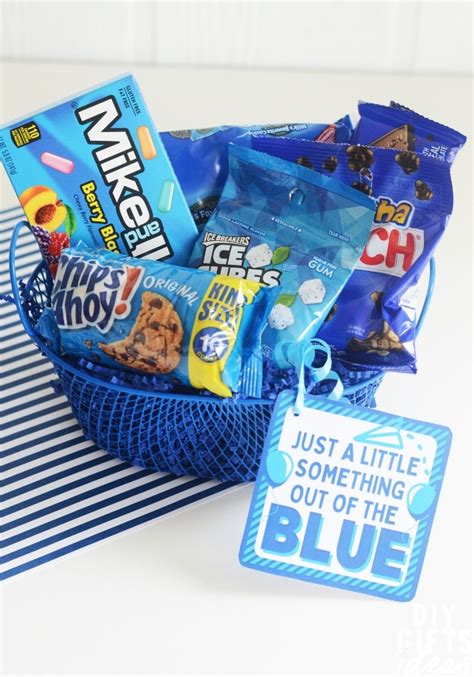 DIY Blue Gift Basket Free Printable Blue Gift Tags