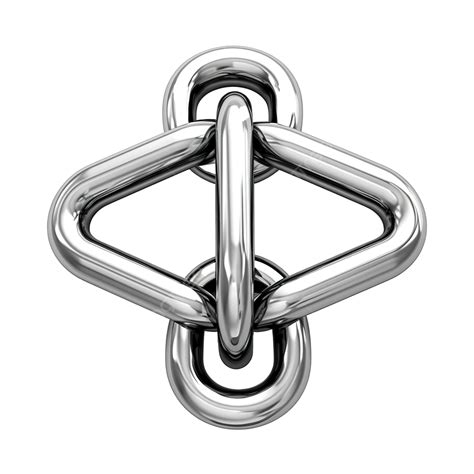 3d Rendering Chain Link Symbol With Three Chains Isolated Icon Symbol