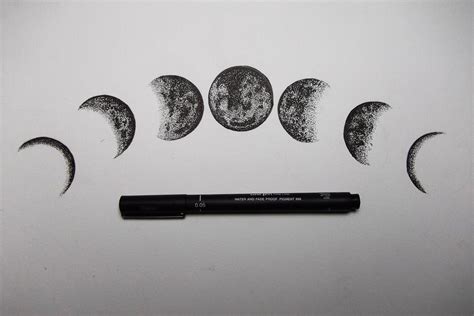 Moon Phases Tattoo Drawing Draw Hjr