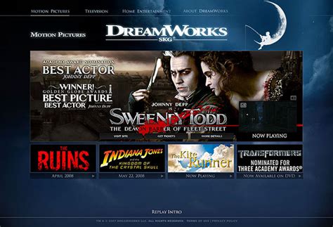 Dreamworks Studios Website On Behance