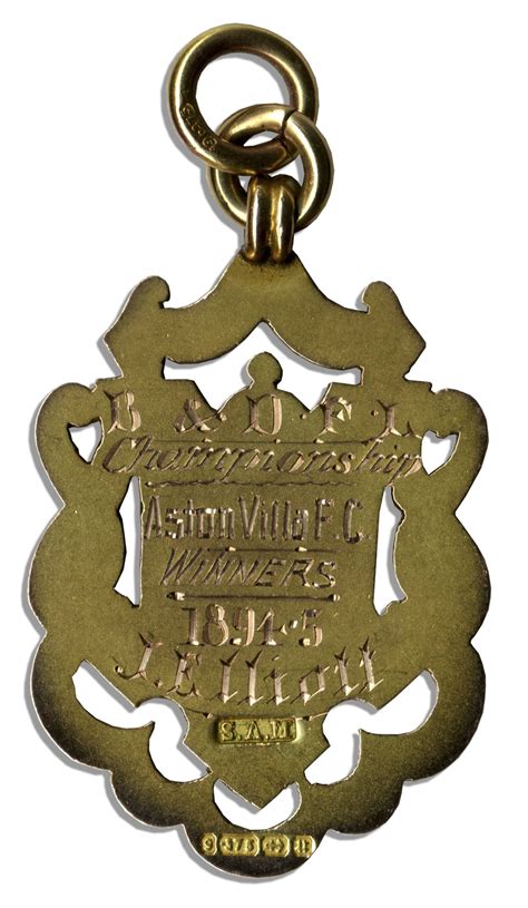 Lot Detail 19th Century Football Gold Medal From Aston Villas Win At