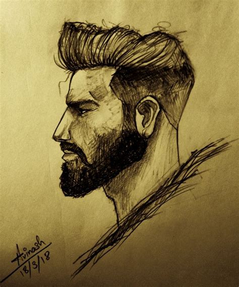 Man Face Side Part Mansketches Side Face Drawing Side Face Sketch