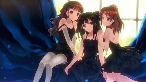 Shibuya Rin Anime Girls Anime Yuuki Tatsuya Black Dress The Idolmster Cinderella Girls