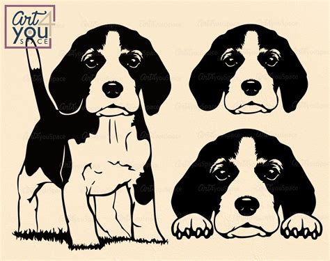 Cute Beagle Puppy Svg Dog Svg File For Cricut Peeking Face Head