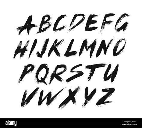 Paint Stroke Font Styles Alphabet