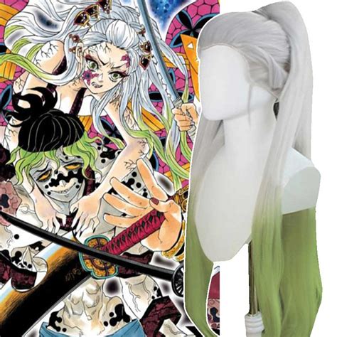 Anime Demon Slayer Kimetsu No Yaiba Daki White Green Hair Halloween