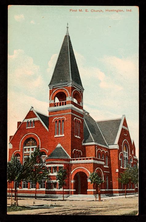 Huntington First M E Church Methodist Carte Postale Ancienne Et