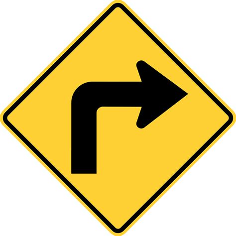 Sharp Curve Ahead Sign In Canada Clipart Free Download Transparent