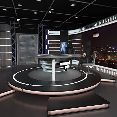 Virtual News Set 006 On Behance Tv Set Design Design Virtual Studio